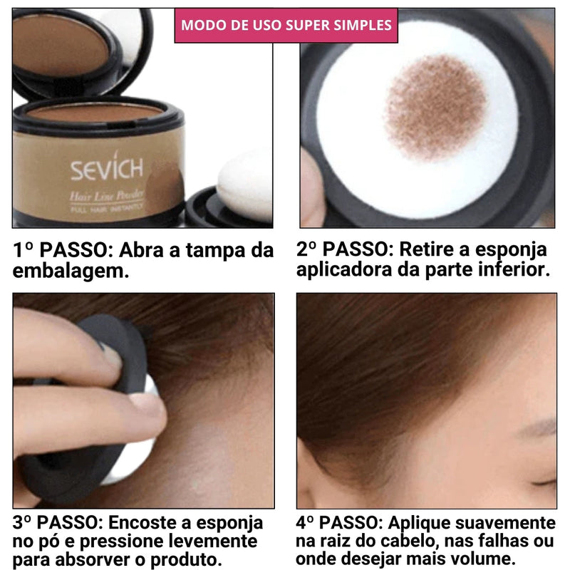 Pó Capilar HairFix SEVÍCH – Fim das Falhas e Raízes Expostas