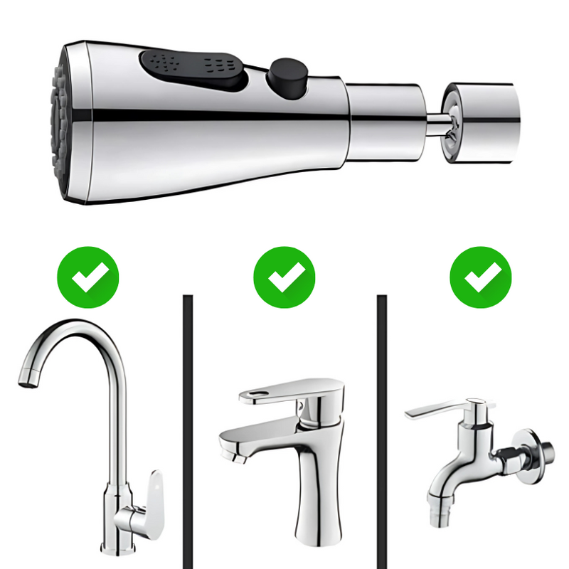 Adaptador de Torneira HydraTwist® | 3 Jatos com Economia de Água