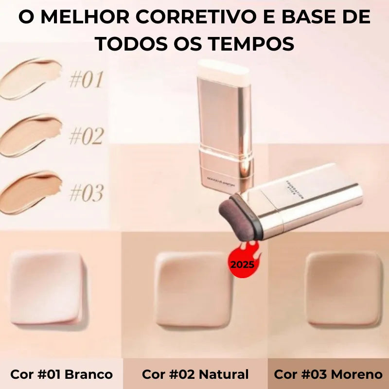 Corretivo Base Stick Coreano 2 em 1