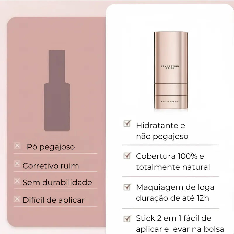 Corretivo Base Stick Coreano 2 em 1