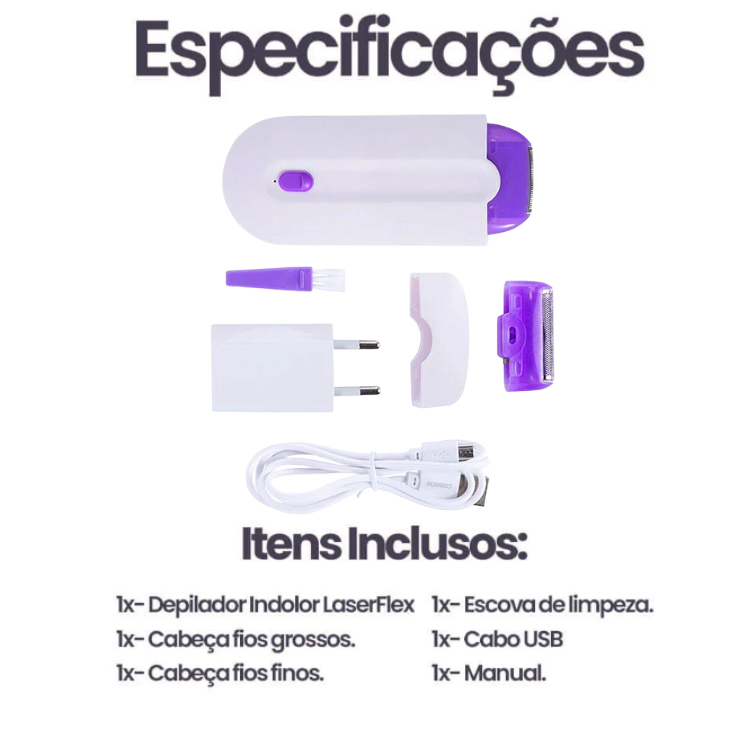 Depilador Indolor 2 em 1  LaserFlex