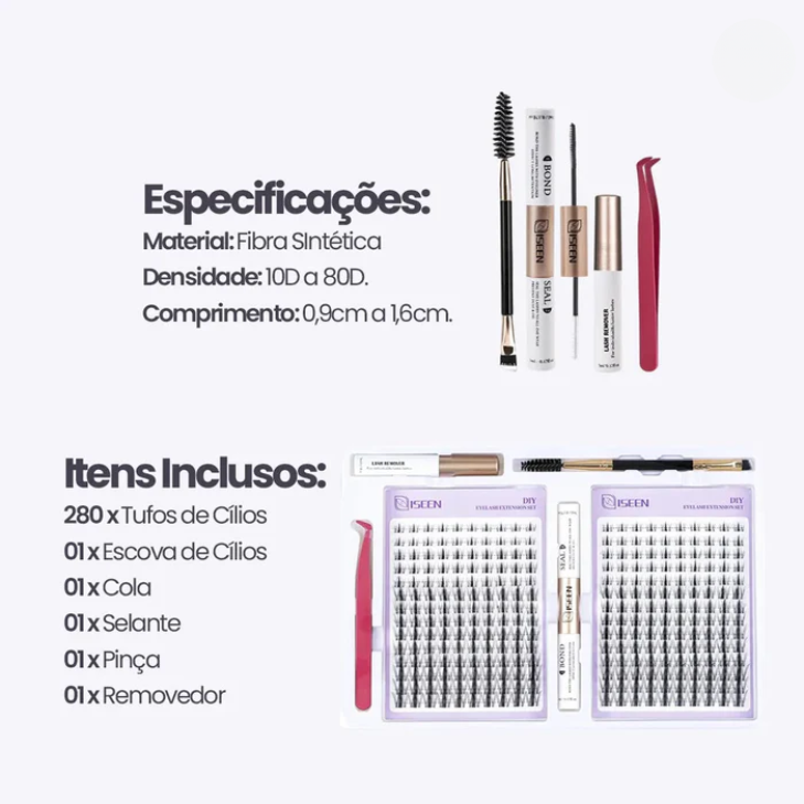 Kit de Extensão de Cílios LadyUp