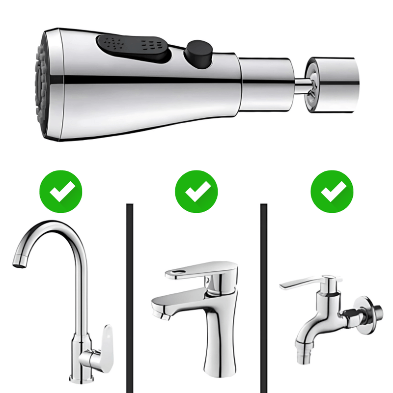 Adaptador de Torneira HydraTwist® | 3 Jatos com Economia de Água em Preto da categoria Adaptador de Torneira P1 na ShopBran