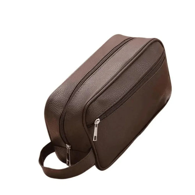 Bolsa Necessaire Masculina de Couro em Marrom da categoria Bolsa Necessaire Masculina de Couro na ShopBran