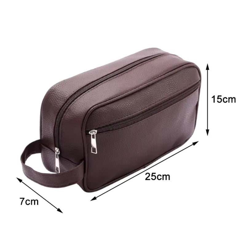 Bolsa Necessaire Masculina de Couro em Preto da categoria Bolsa Necessaire Masculina de Couro na ShopBran