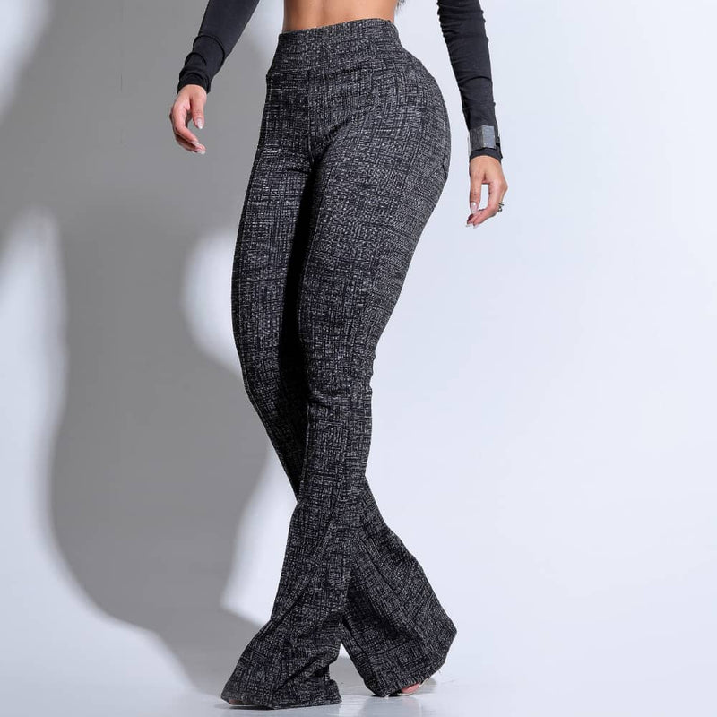 Calça Modeladora Flare Cós Alto Mescla - Silhueta Perfeita em Segundos em P da categoria Calça Modeladora P4 na ShopBran