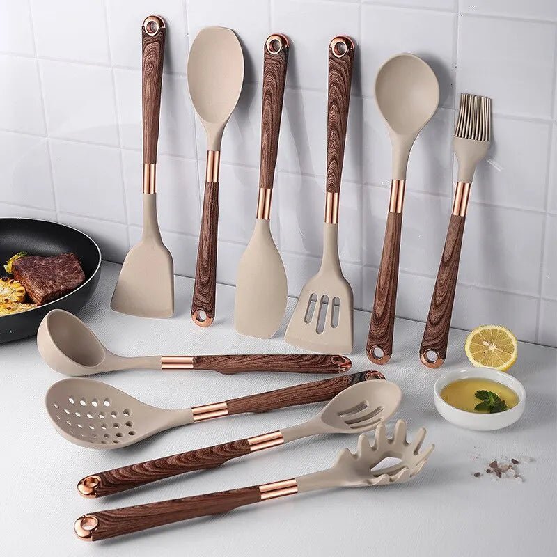 Conjunto de Utensilios Para Cozinha em Amadeirado 10 peças da categoria Conjunto de Utensilios Para Cozinha na ShopBran