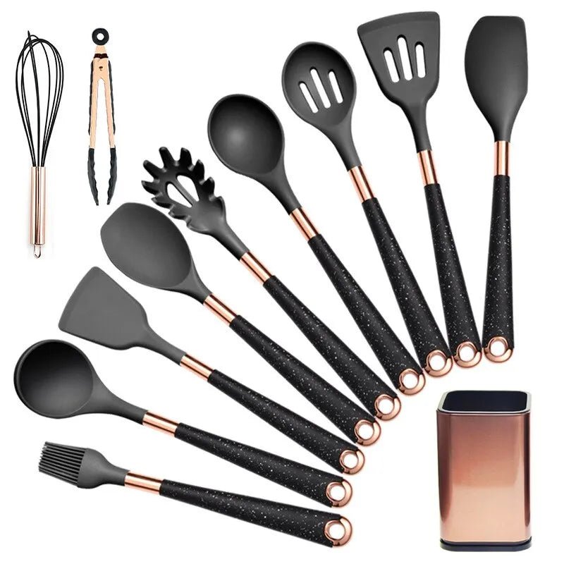 Conjunto de Utensilios Para Cozinha em Preto 9 Peças da categoria Conjunto de Utensilios Para Cozinha na ShopBran