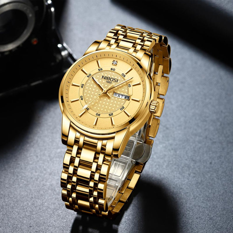Relógio Nibosi Masculino em Prata com Branco e Dourado da categoria na ShopBran