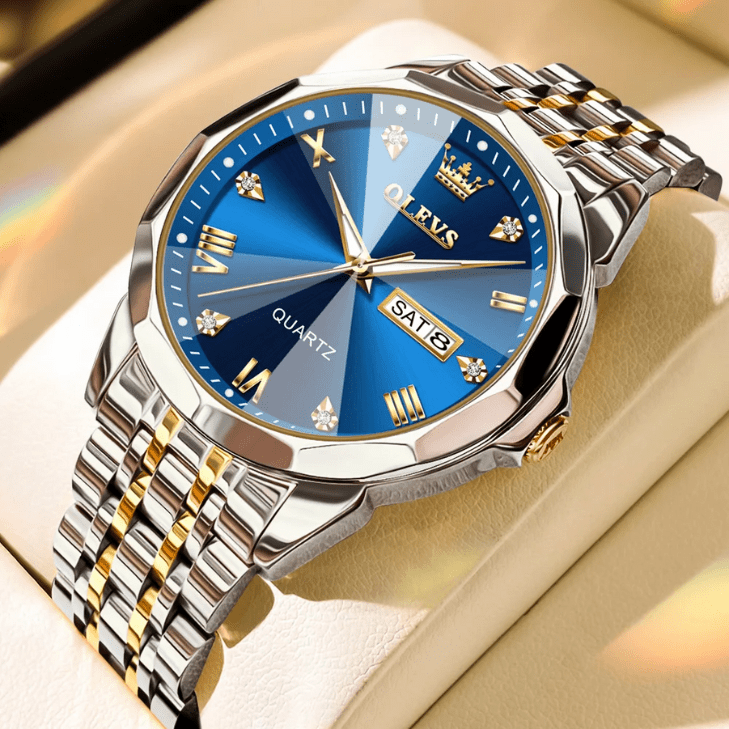 Relógio PREMIUM Luxury Gold - [FRETE GRÁTIS] em Azul da categoria Relógio Luxury Gold P3 na ShopBran