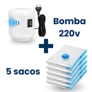 Vacuum Pro – Kit Compactador com Bomba Elétrica - Leve o Dobro de Roupas em Bomba 220v + 5 Sacos (50x60cm) da categoria Vacuum Pro P4 na ShopBran